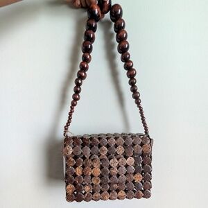 Coconut Shell Cult Gaia Inspired Beaded Handle Summer Bag